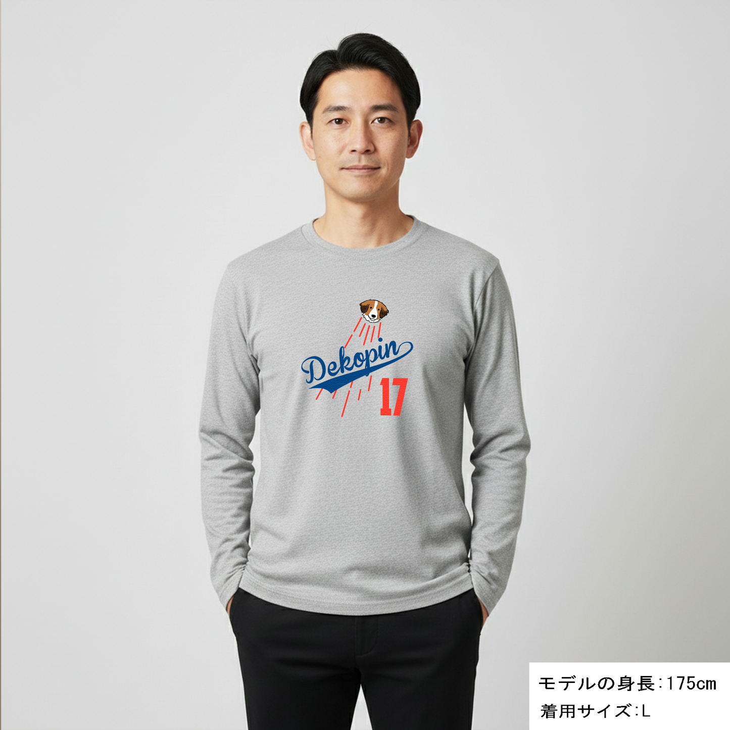 デコピン 犬 ロン t 犬 長袖 t シャツ いぬ  コーイケルホンディエ 大谷 Dekopin