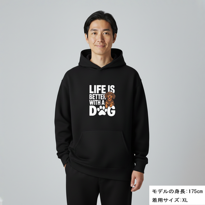 犬 パーカー 犬イラスト いぬ かわいい ダックスフンド  Life is better with a Dachshunds