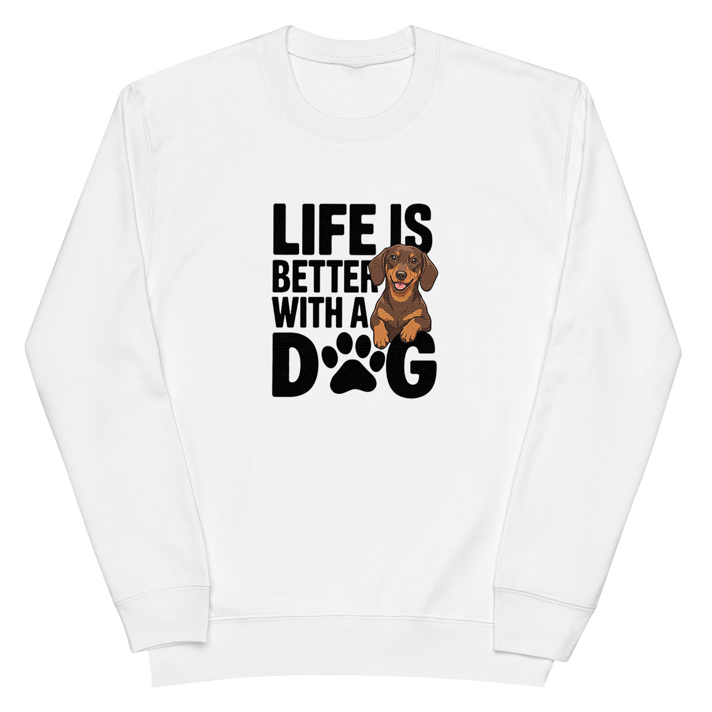 犬 トレーナー いぬ かわいい 犬イラストダックスフンド  Life is better with a Dachshunds