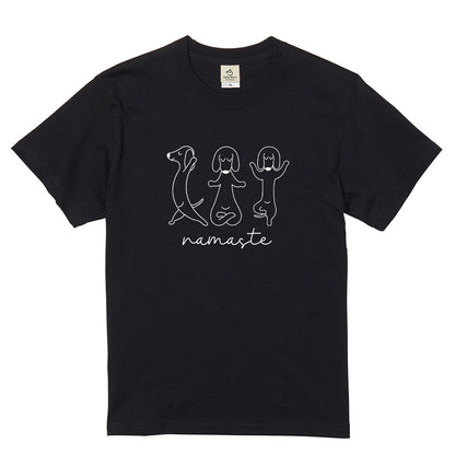 Namaste ダックスフンド ヨガ Tシャツ ｜ 犬好き・愛犬・ヨガ・イラスト・かわいいに人気