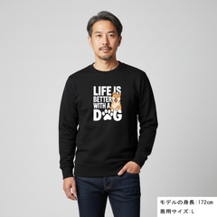 犬 トレーナー いぬ かわいい 犬イラスト柴犬  Life is better with a Shiba
