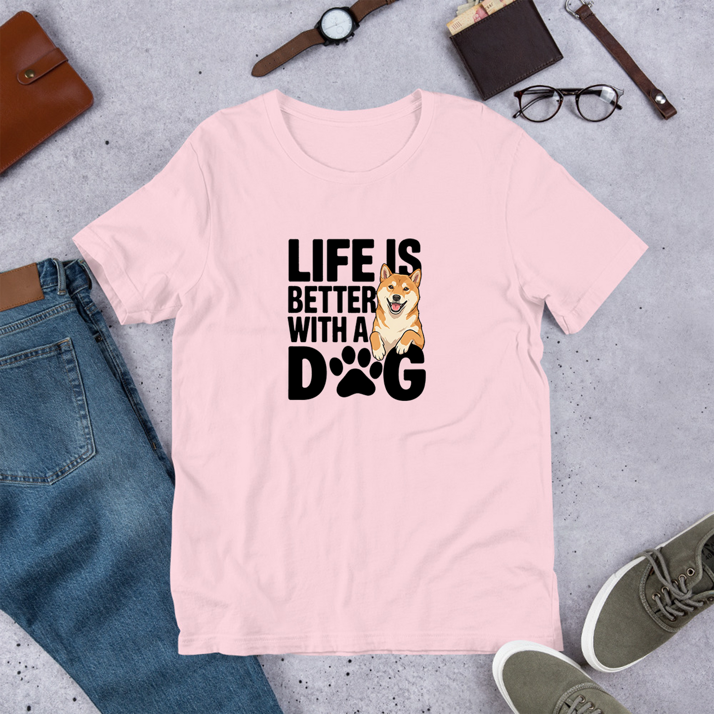 犬 tシャツ 犬イラスト 柴犬  Life is better with a Shiba アダルト&キッズサイズ