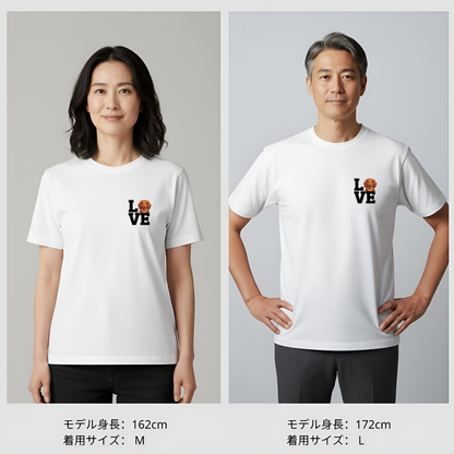犬 tシャツ 犬イラストダックスフンド Love-Dachshund｜アダルト&キッズサイズ