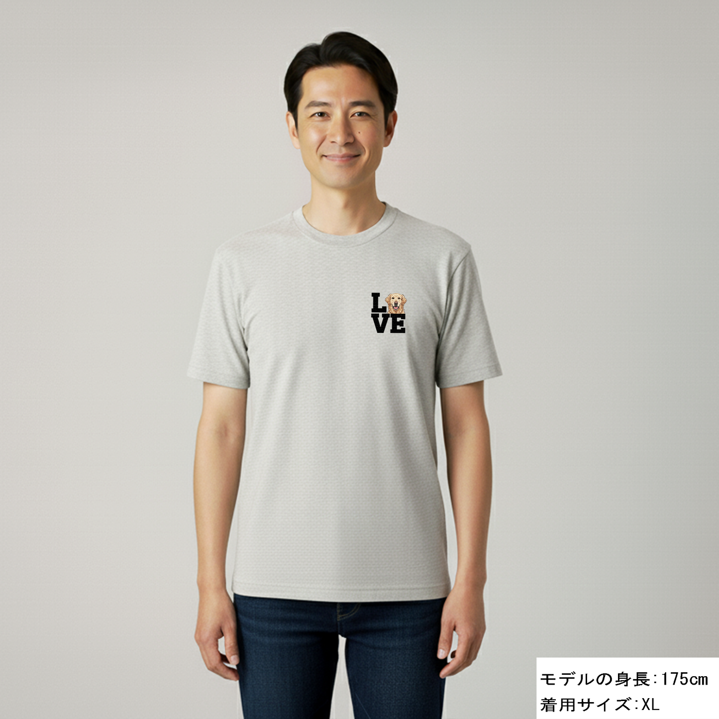 犬 tシャツ 犬イラスト ゴールデンレトリバー Love-Golden｜アダルト&キッズサイズ