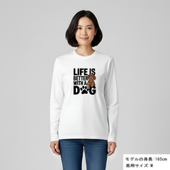 犬 ロン t 犬 長袖 t シャツ いぬ  犬イラストダックスフンド  Life is better with a Dachshunds