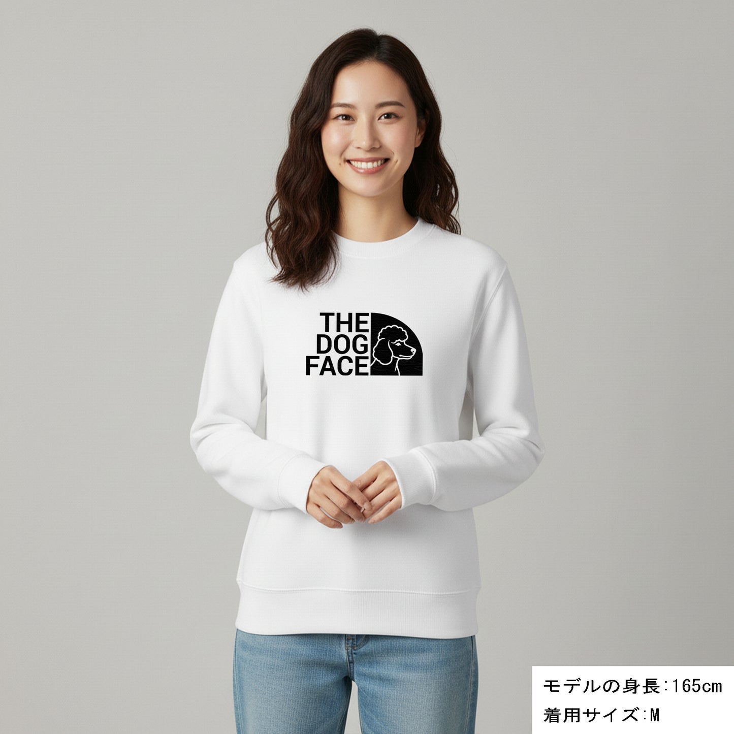 犬 トレーナー いぬ かわいい 犬イラストプードル THE DOG FACE Poodle