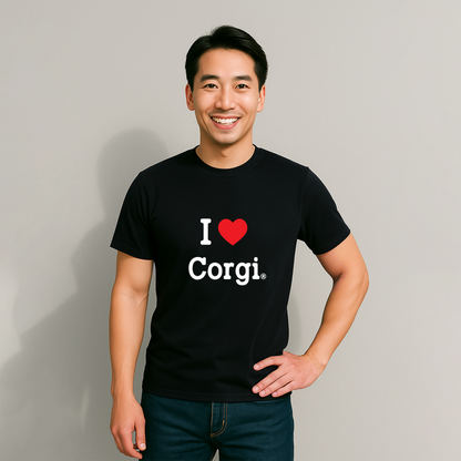 犬 tシャツ 犬イラスト コーギーが好き I Love Corgi