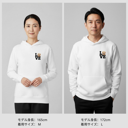 犬 パーカー 犬イラスト いぬ かわいい ゴールデンレトリバー Love-Golden