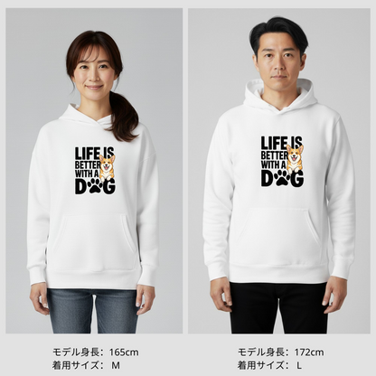 犬 パーカー 犬イラスト いぬ かわいい コーギー Life is better with a Corgi