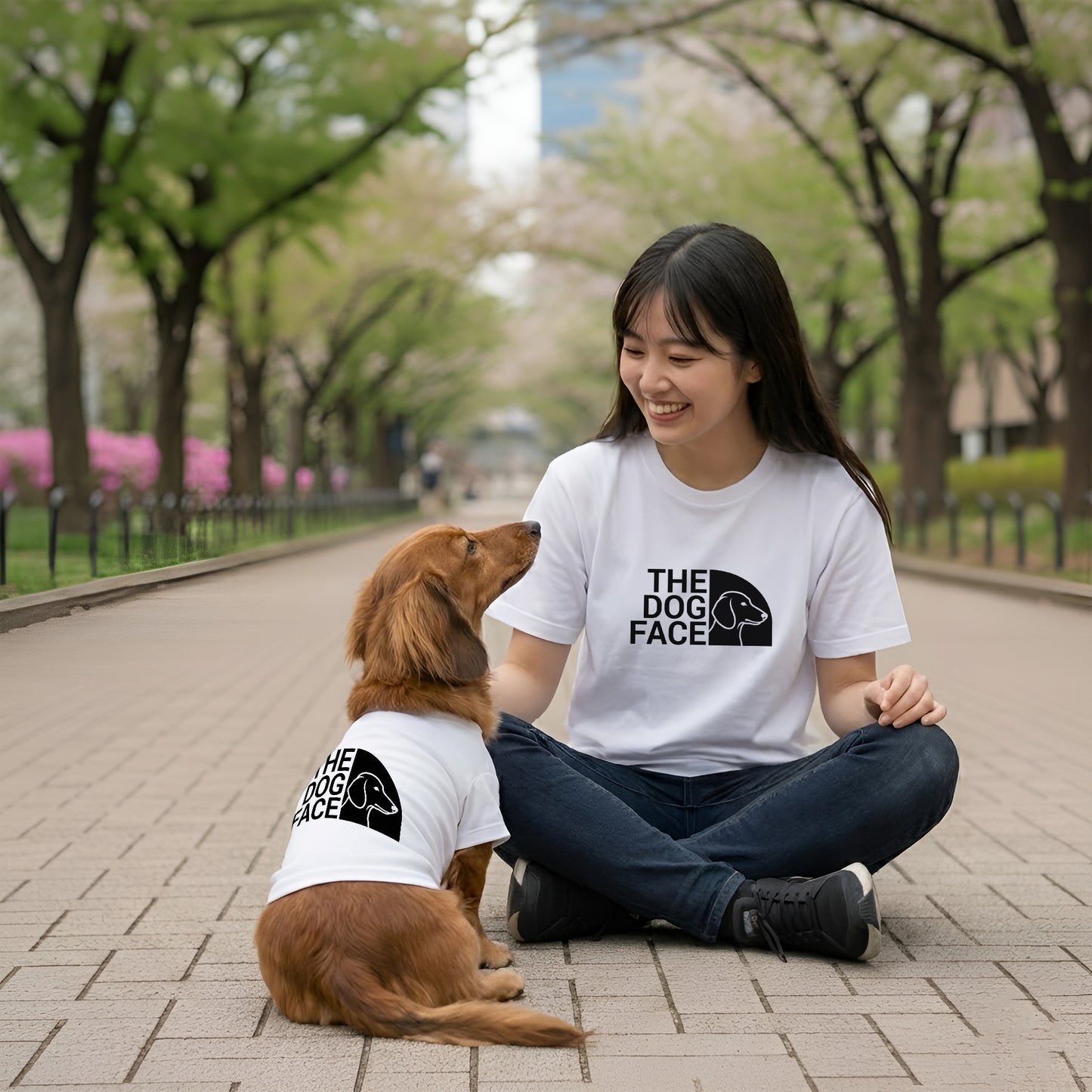 THE DOG FACE Dáchhun デザイン 犬用Tシャツ ワンちゃんTシャツ 犬服 柴犬Tシャツ｜綿100%・小型～中型犬