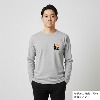 犬 ロン t 犬 長袖 t シャツ いぬ  犬イラストコーギー Love-Corgi