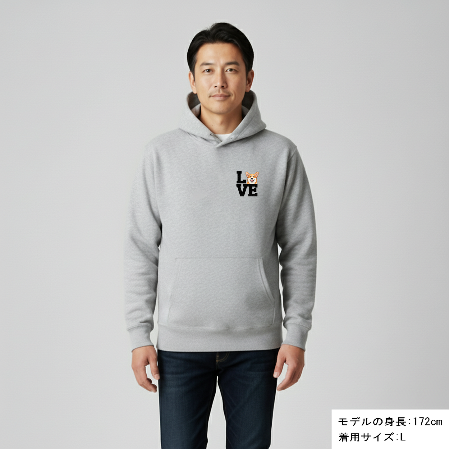 犬 パーカー 犬イラスト いぬ かわいい コーギー Love-Corgi