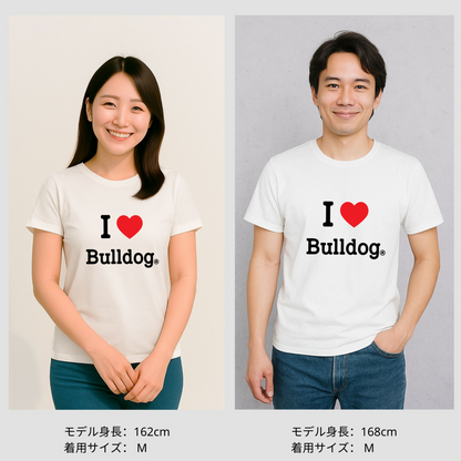 犬 tシャツ 犬イラスト フレンチ・ブルドッグが好き I Love Bulldog