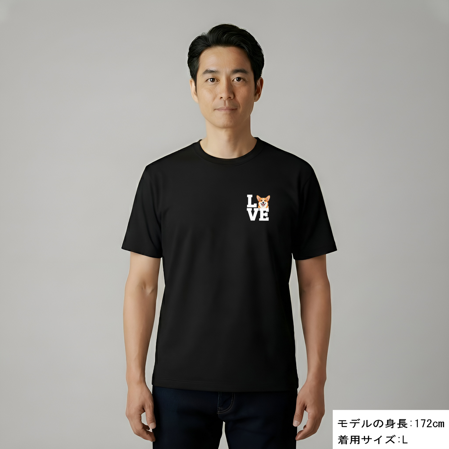 犬 tシャツ 犬イラストコーギー Love-Corgi｜アダルト&キッズサイズ