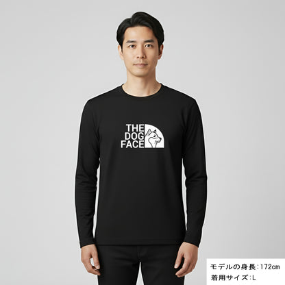 犬 ロン t 犬 長袖 t シャツ いぬ  犬イラスト 柴犬 THE DOG FACE Shiba