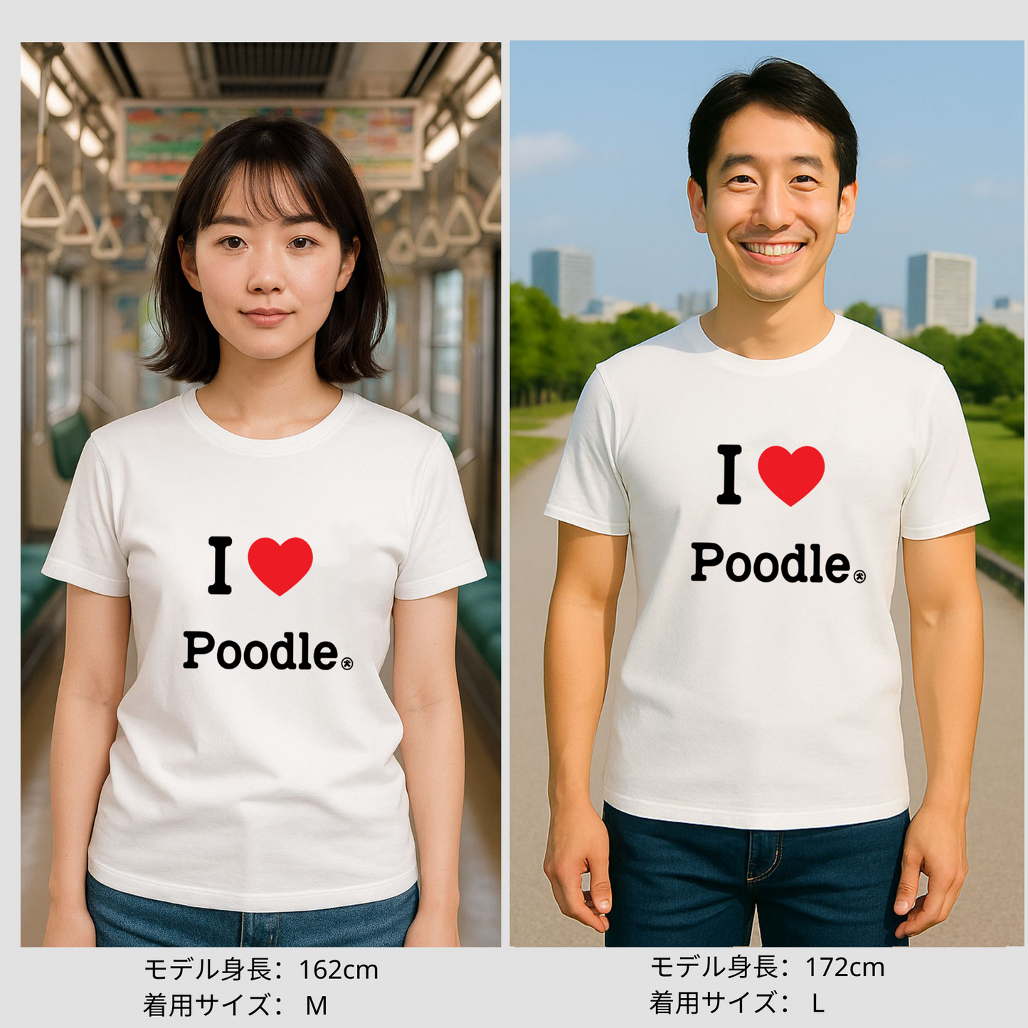 犬 tシャツ 犬イラスト プードルが好き I Love Poodle