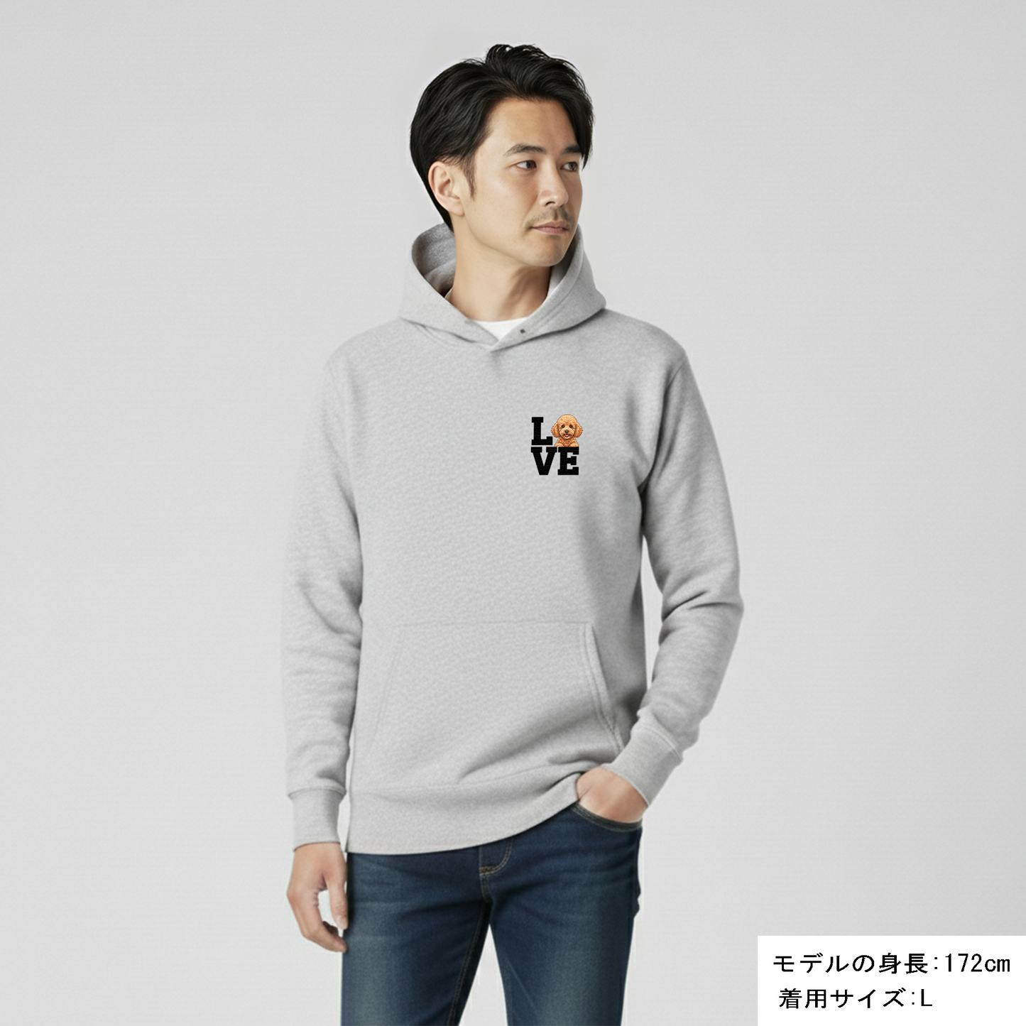 犬 パーカー 犬イラスト いぬ かわいい プードル Love-Poodle