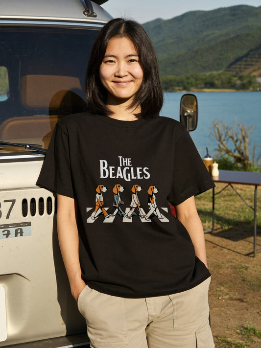 The Beagles ビーグル犬 Tシャツ ｜ 犬好き・愛犬・パロディ・イラスト・かわいい・音楽ファンに人気