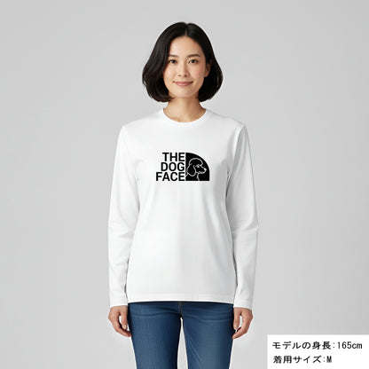 犬 ロン t 犬 長袖 t シャツ いぬ  犬イラストプードル THE DOG FACE Poodle