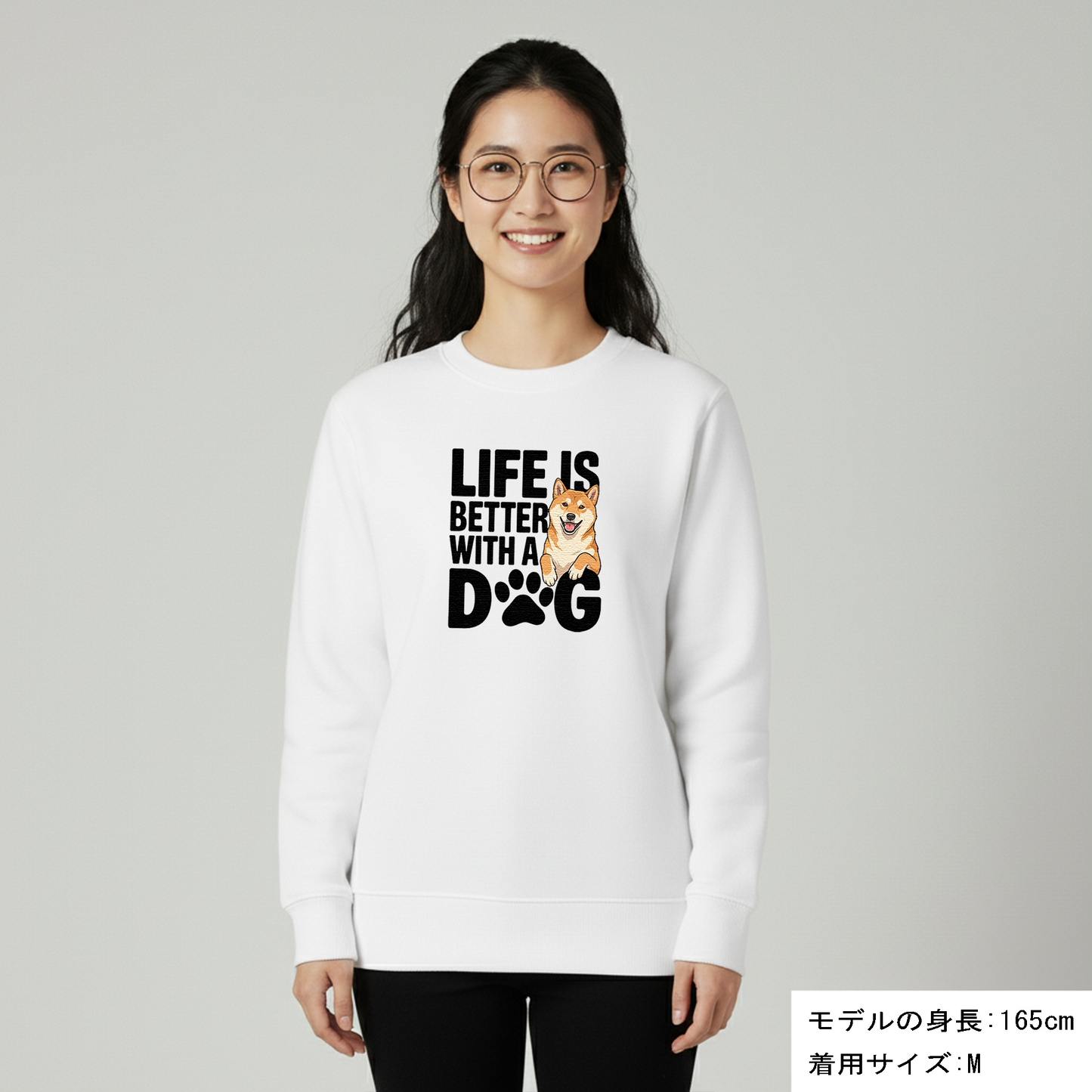 犬 トレーナー いぬ かわいい 犬イラスト柴犬  Life is better with a Shiba