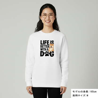 犬 トレーナー いぬ かわいい 犬イラスト柴犬  Life is better with a Shiba