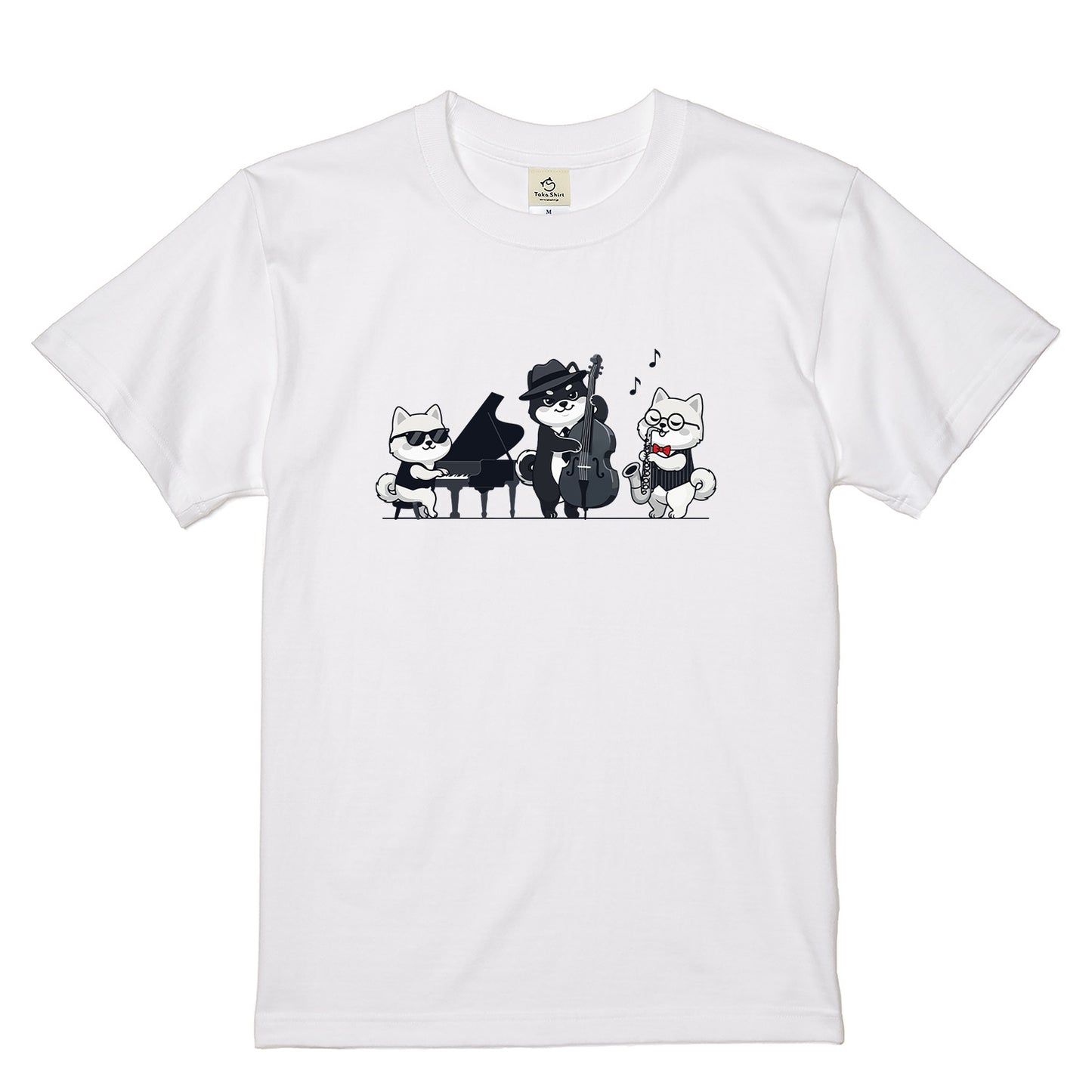犬ジャズバンド ポメラニアンTシャツ | 音楽好き・犬好きに人気