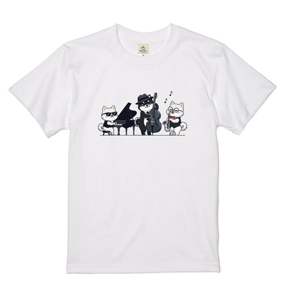 犬ジャズバンド ポメラニアンTシャツ | 音楽好き・犬好きに人気