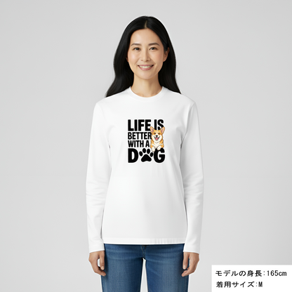 犬 ロン t 犬 長袖 t シャツ いぬ  犬イラストコーギー Life is better with a Corgi
