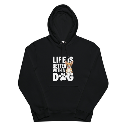 犬 パーカー 犬イラスト いぬ かわいい チワワ  Life is better with a Chiwawa