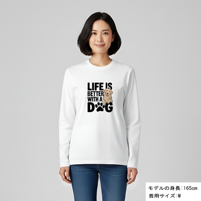 犬 ロン t 犬 長袖 t シャツ いぬ  犬イラスト ゴールデンレトリバー  Life is better with a Golden