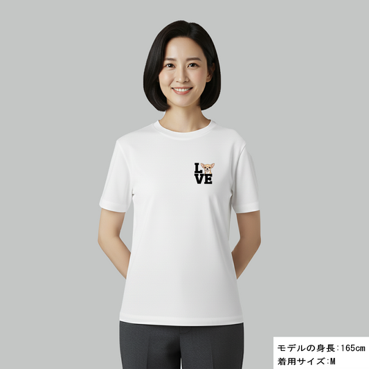 犬 tシャツ 犬イラストチワワ Love-Chiwawa|アダルト&キッズサイズ