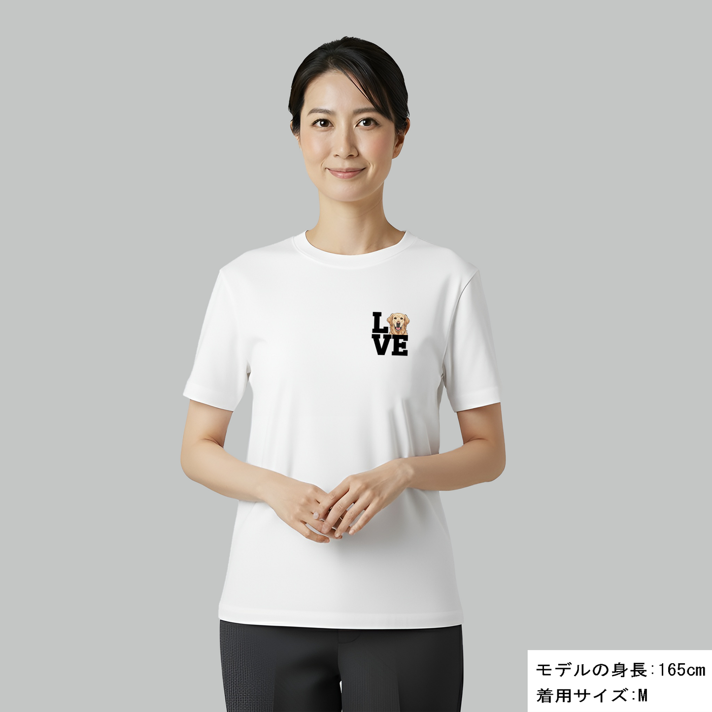 犬 tシャツ 犬イラスト ゴールデンレトリバー Love-Golden｜アダルト&キッズサイズ