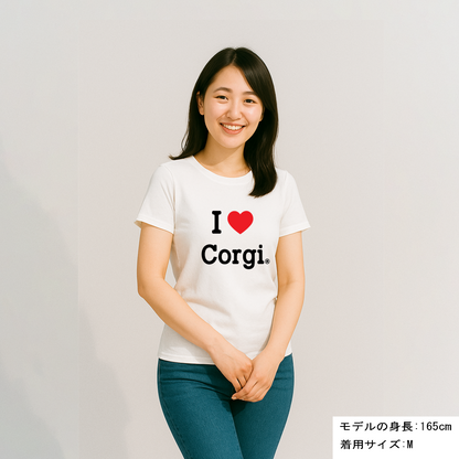 犬 tシャツ 犬イラスト コーギーが好き I Love Corgi