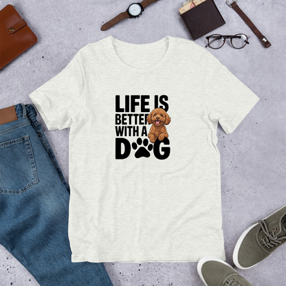 犬 tシャツ 犬イラストプードル Life is better with a Poodle ｜アダルト&キッズサイズ