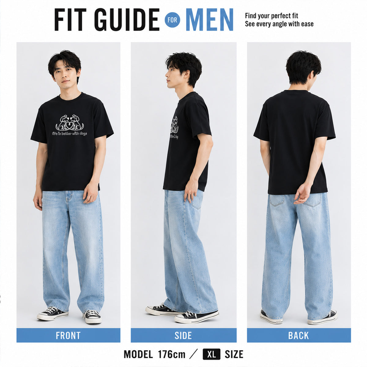 ハート対面犬 犬Tシャツ | 犬好き・愛犬家に人気