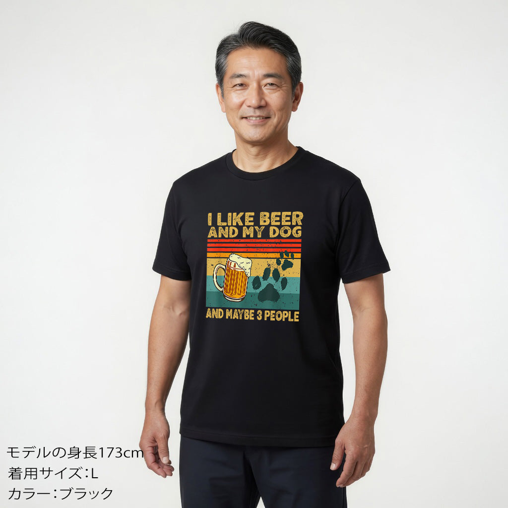 I LIKE BEER AND MY DOG 犬tシャツ