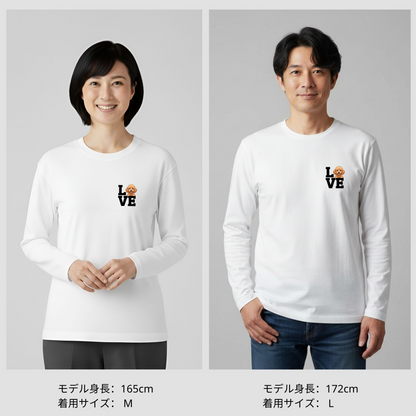 犬 ロン t 犬 長袖 t シャツ いぬ  犬イラスト プードル Love-Poodle