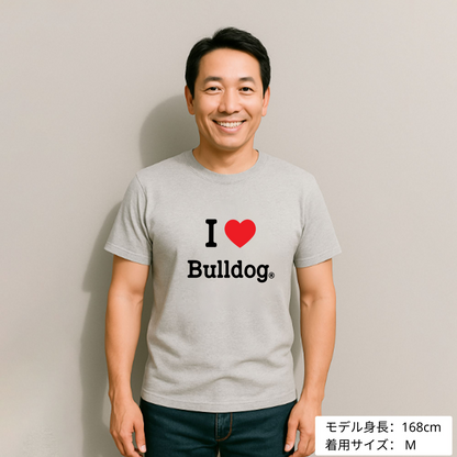 犬 tシャツ 犬イラスト フレンチ・ブルドッグが好き I Love Bulldog