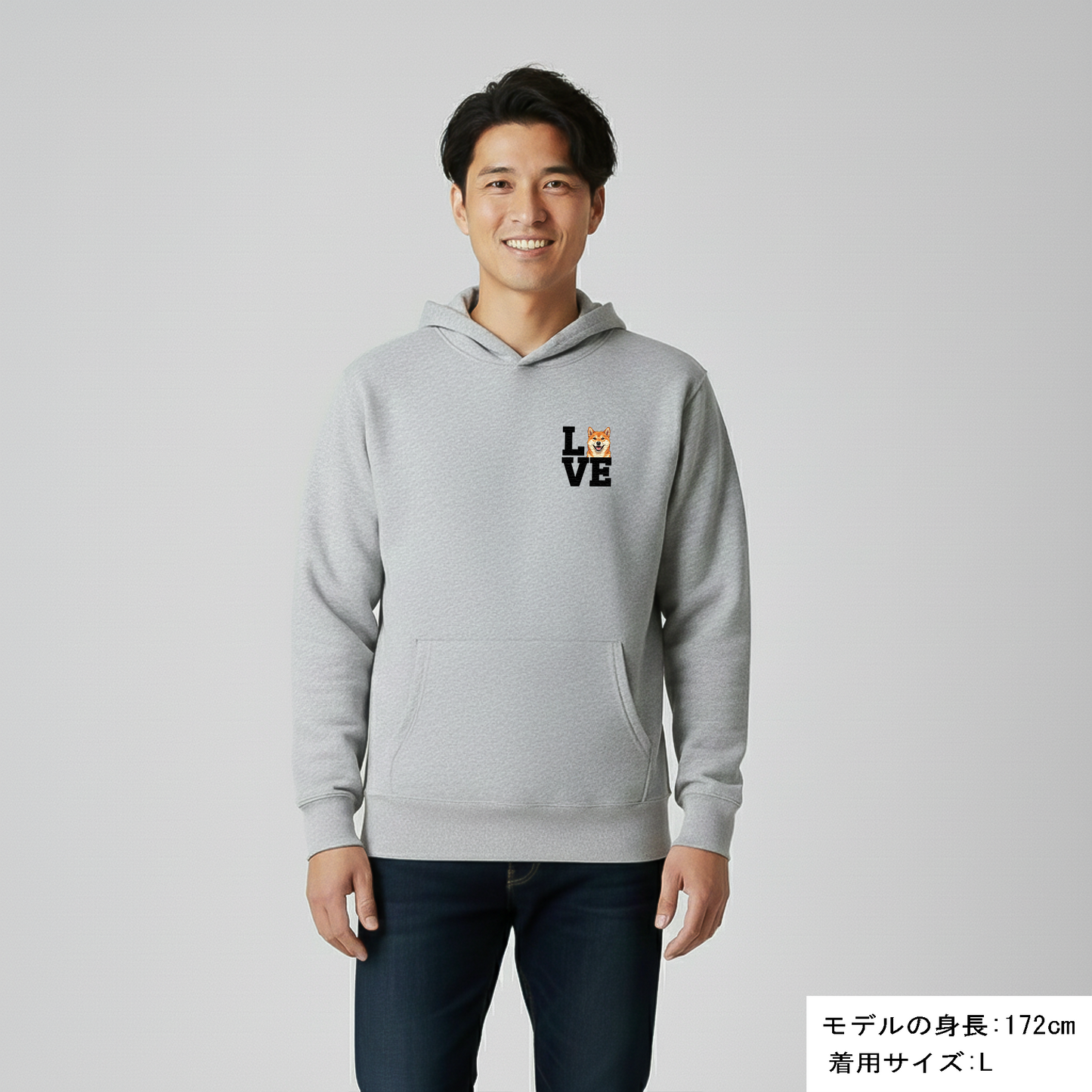 犬 パーカー 犬イラスト いぬ かわいい 柴犬  Love-Shiba