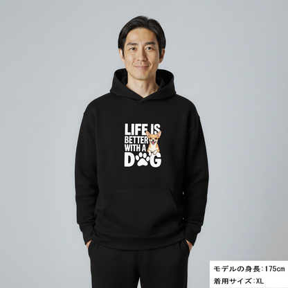 犬 パーカー 犬イラスト いぬ かわいい チワワ  Life is better with a Chiwawa