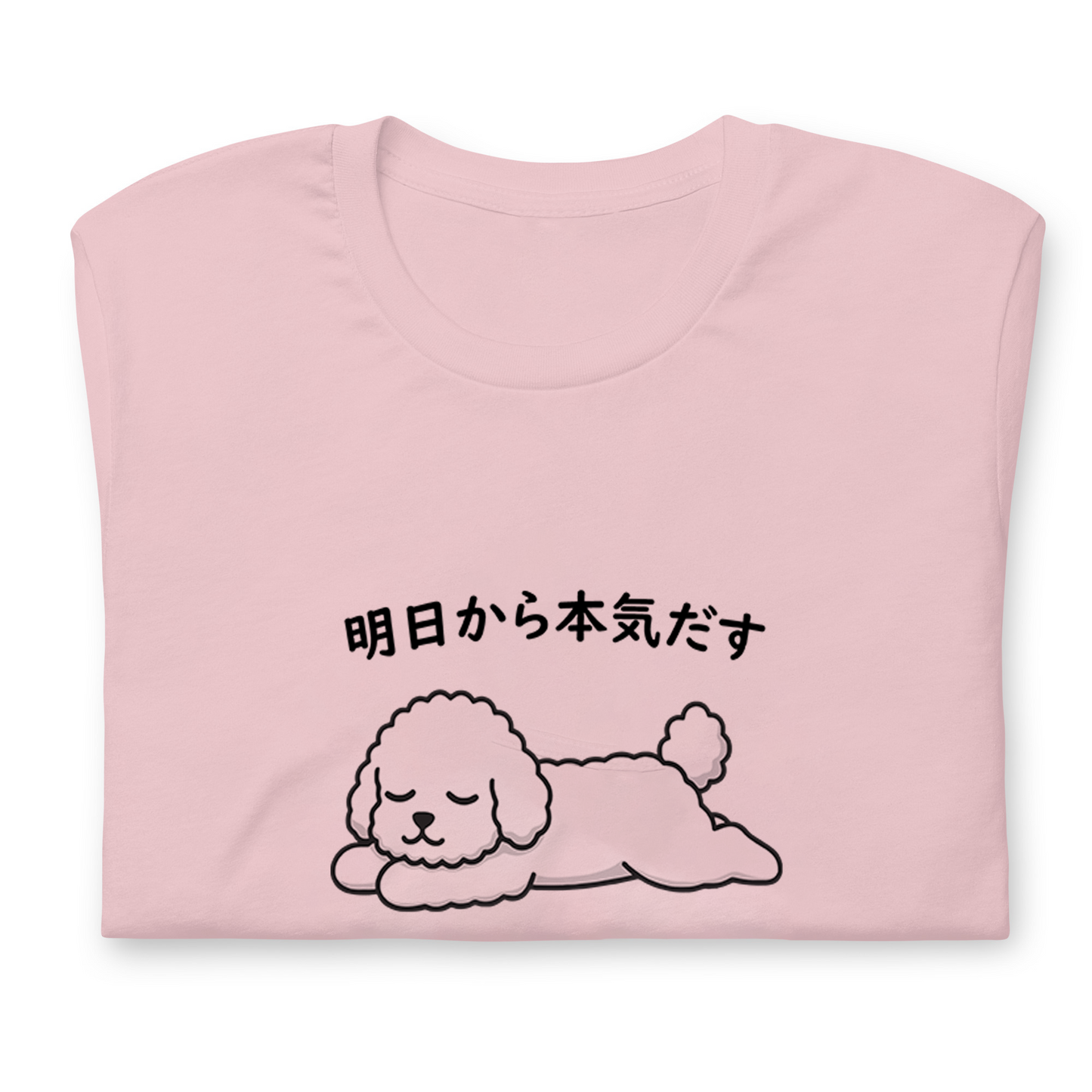 犬 tシャツ 犬イラスト ビション犬 明日から本気出す｜アダルト&キッズサイズ