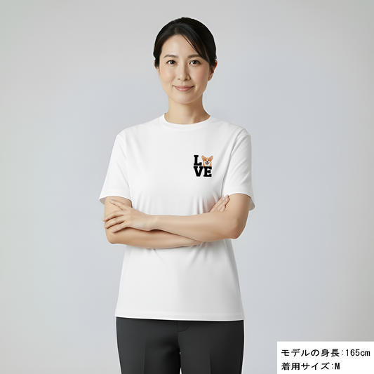 犬 tシャツ 犬イラストコーギー Love-Corgi|アダルト&キッズサイズ