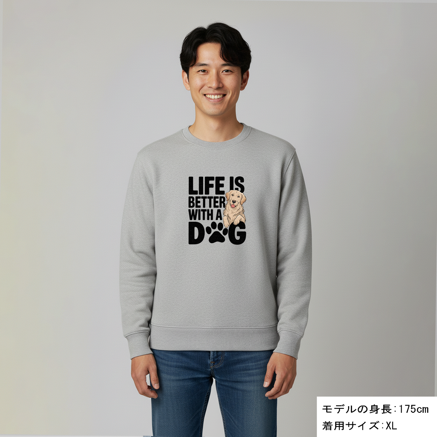 犬 トレーナー いぬ かわいい 犬イラスト ゴールデンレトリバー  Life is better with a Golden