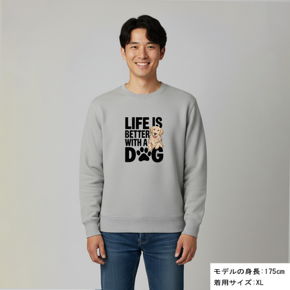 犬 トレーナー いぬ かわいい 犬イラスト ゴールデンレトリバー  Life is better with a Golden