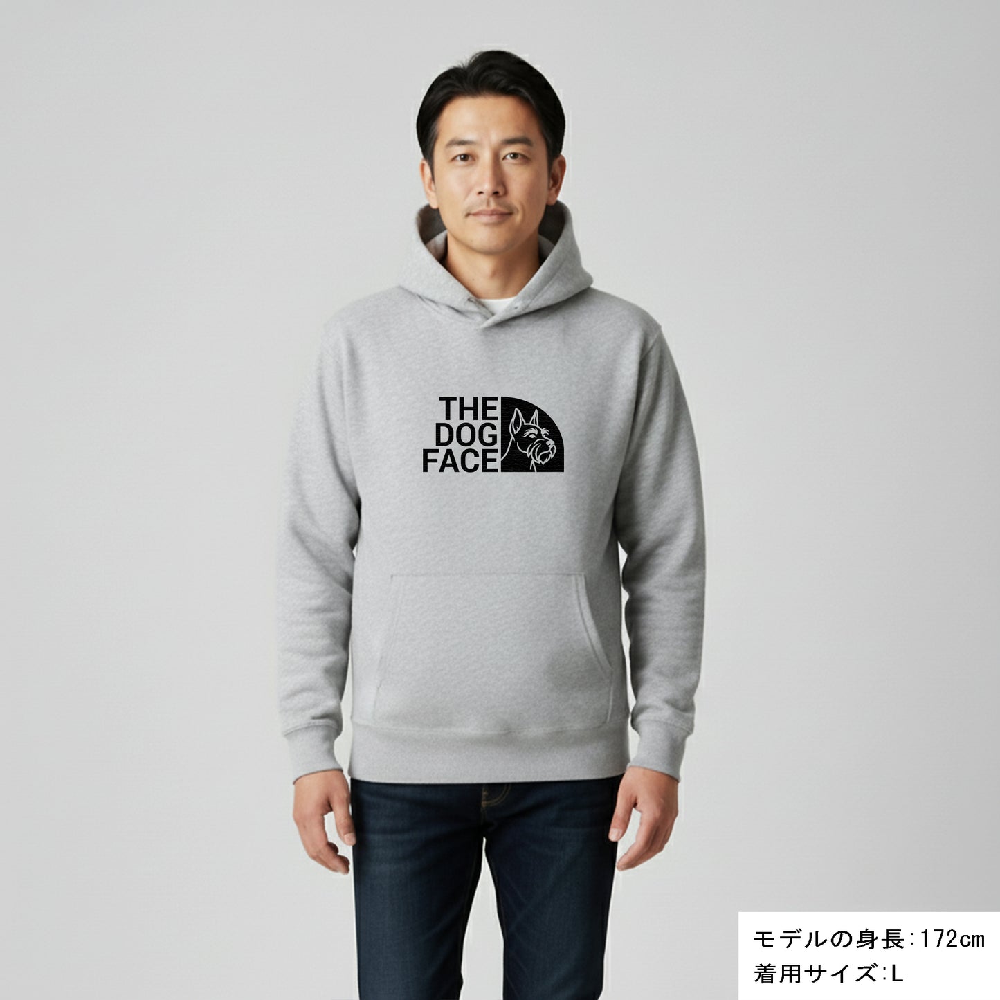 犬 パーカー 犬イラスト いぬ かわいい THE DOG FACE ミニチュア・シュナウザーデザイン