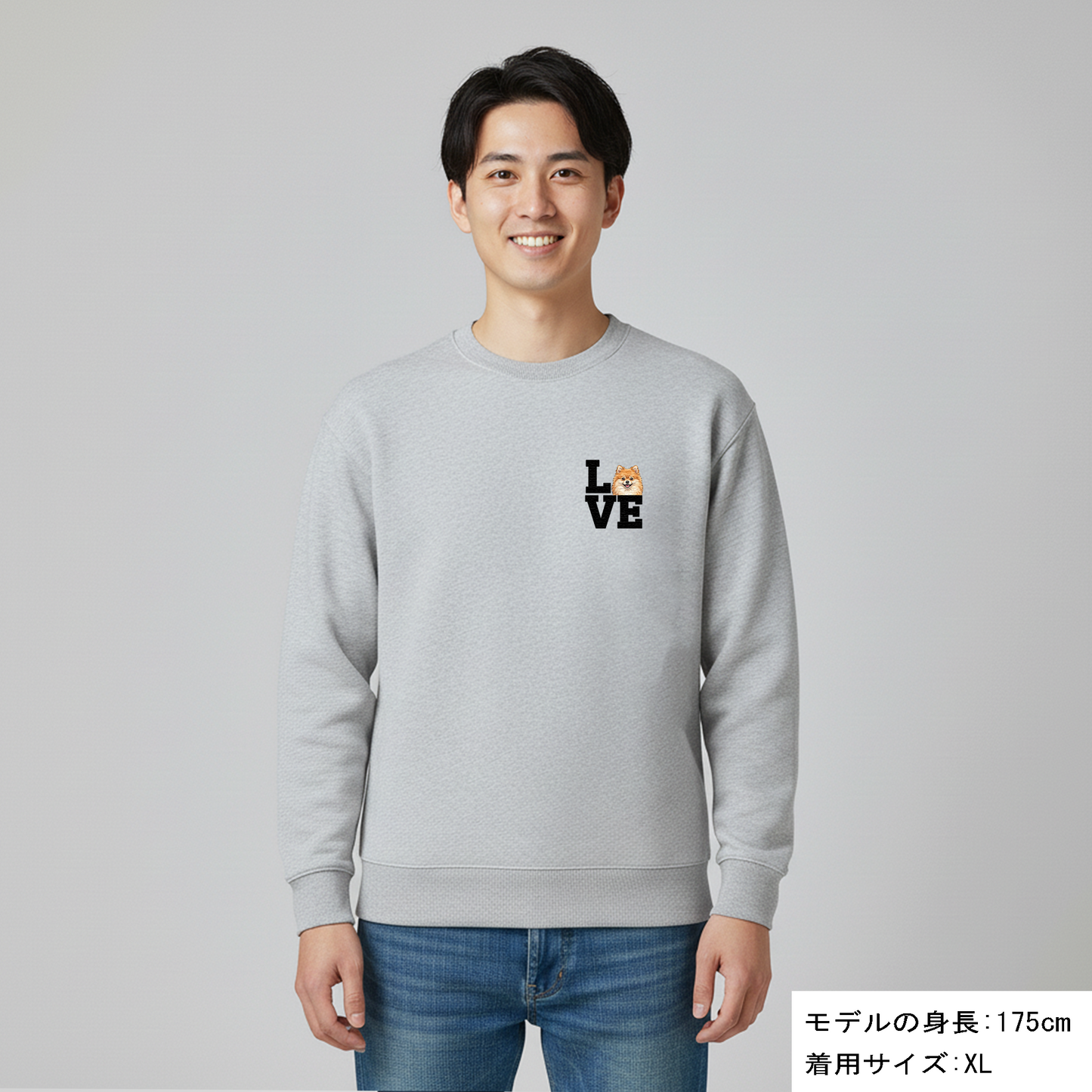 犬 トレーナー いぬ かわいい 犬イラストポメラニアン Love-Pomeranian