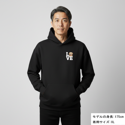 犬 パーカー 犬イラスト いぬ かわいい ゴールデンレトリバー Love-Golden