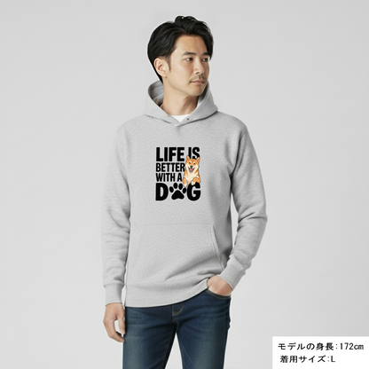 犬 パーカー 犬イラスト いぬ かわいい 柴犬  Life is better with a Shiba