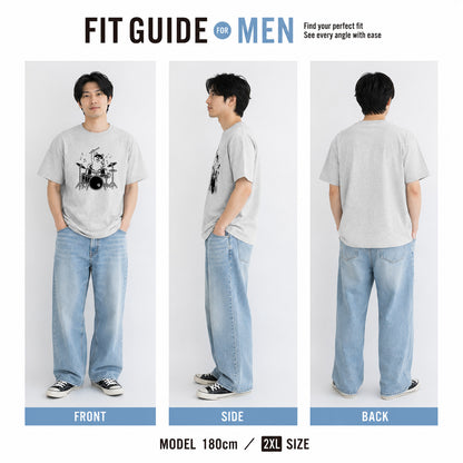 ドラムを叩く柴犬 柴犬Tシャツ | 音楽好き・犬好きに人気