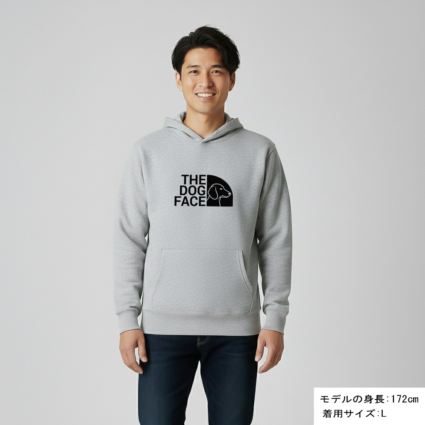 犬 パーカー 犬イラスト いぬ かわいい THE DOG FACE ダックスフンド